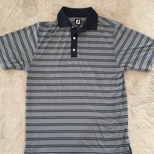 FootJoy Mens Polo Small Navy/White Stripes